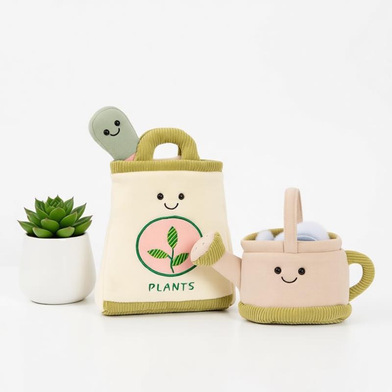 Plant Parent Free - 정원 가꾸기 플러시 장난감 식물 가방