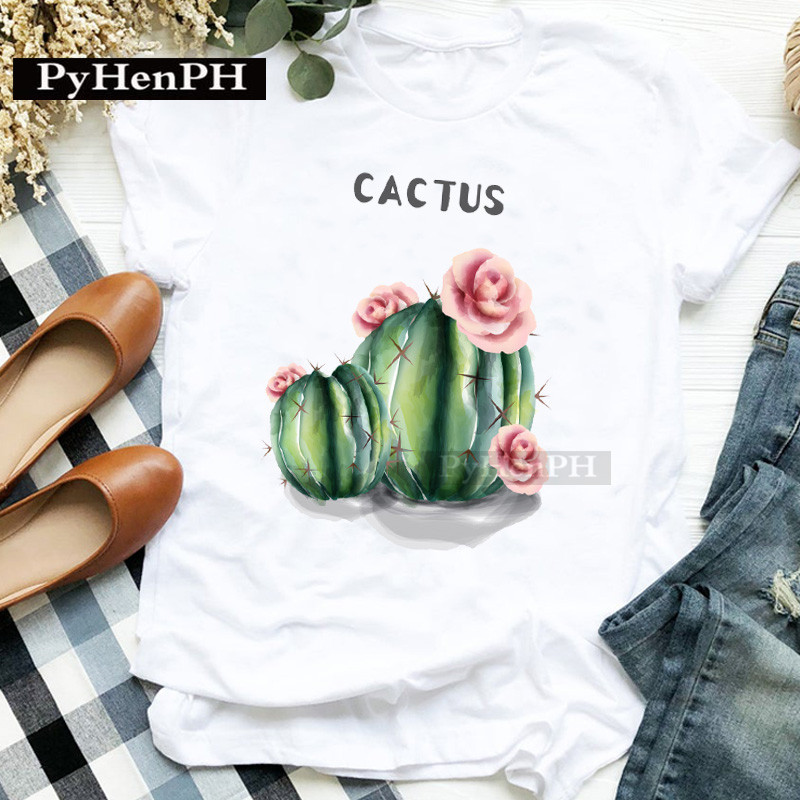 패션 여성용 개성있는 선인장 프린트 반팔 티셔츠 부모- - Plant Parent T Shirt 리뷰 및 가격