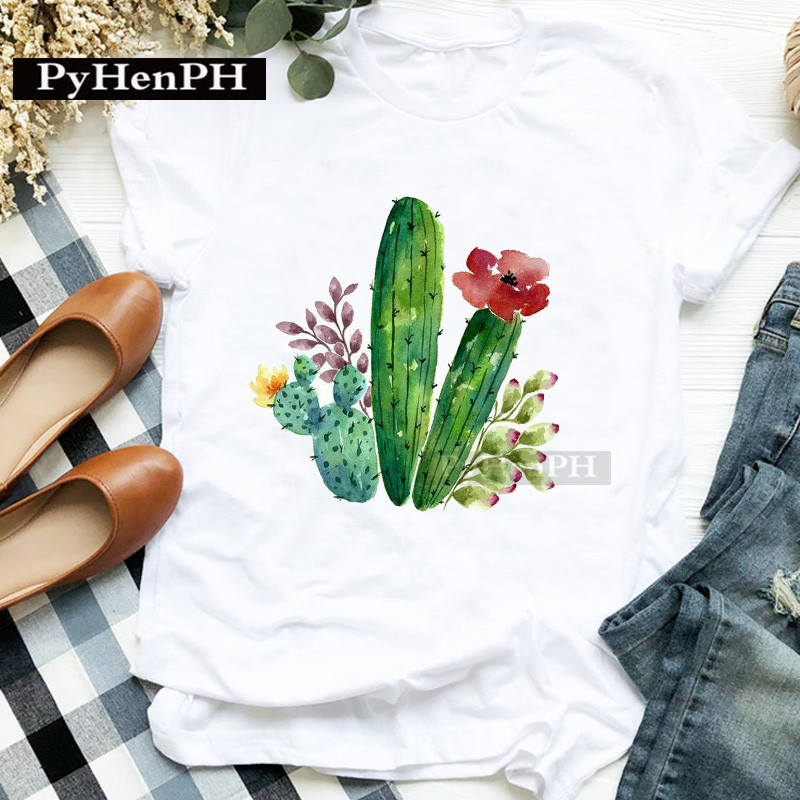 패션 여성용 개성있는 선인장 프린트 반팔 티셔츠 부모- - Plant Parent T Shirt 리뷰 및 가격
