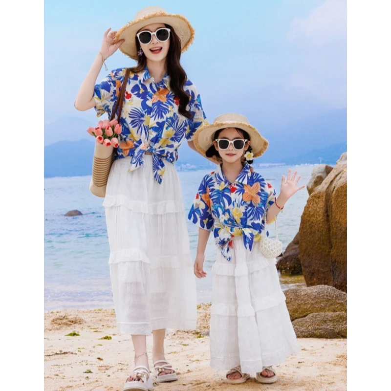 휴가 가족 커플룩 세트 엄마 딸 셔츠 스커트 캐주얼 아 - Plant Parent Free 리뷰 및 가격