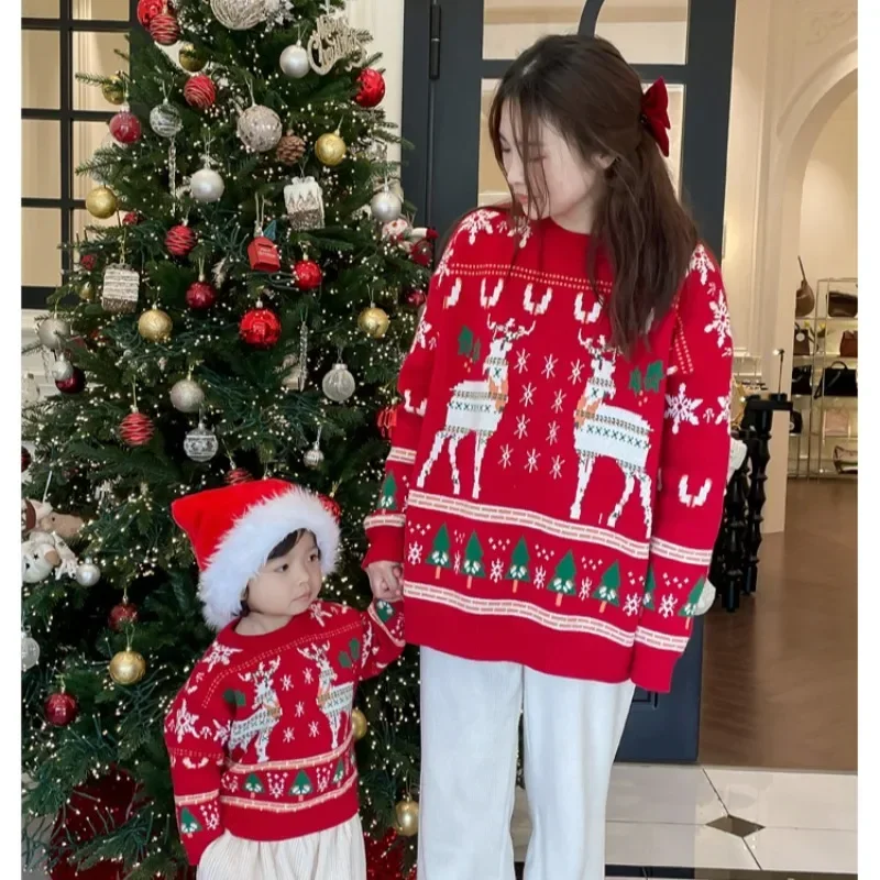 가족 일치하는 크리스마스 순록 나무 스웨터 부모-자식  - Plant Parent Free 리뷰 및 가격