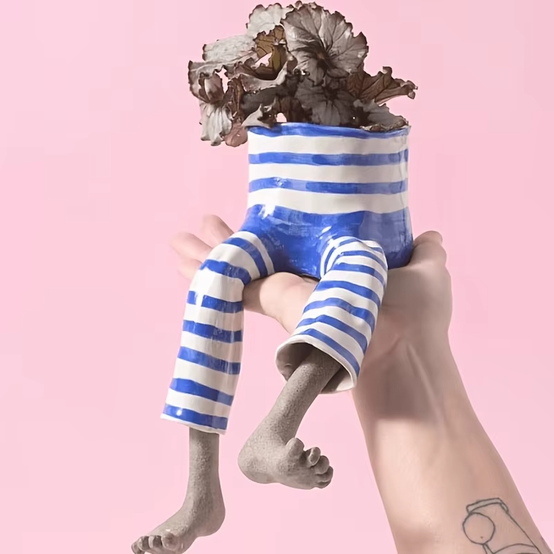 참신한 디자인의 좌식 다리 모양 세라믹 화분, 귀여운  - Plant Parent Free 리뷰 및 가격