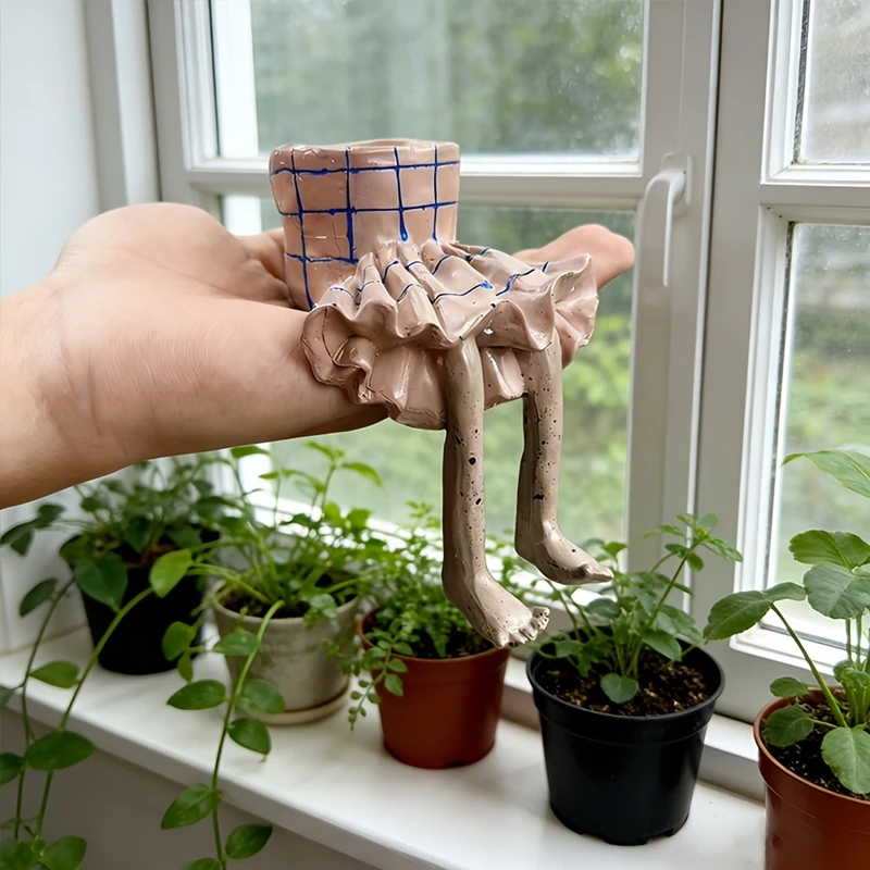 참신한 디자인의 좌식 다리 모양 세라믹 화분, 귀여운  - Plant Parent Free 리뷰 및 가격